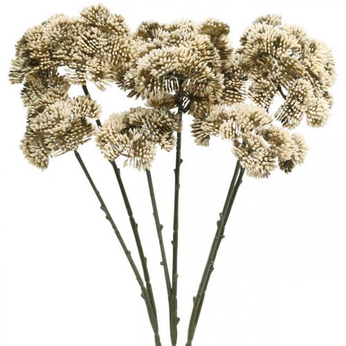 Sedum keinotekoinen kukka Stonecrop kerma kukka koristelu syksy 70cm 3kpl 3cm