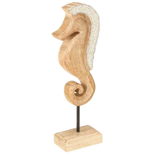 Merihevoskoristeet helmillä, merellinen pöytäkoristelu, puu, 28 cm