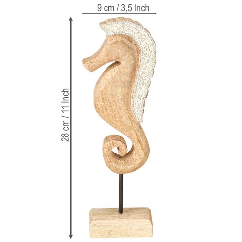 kohteita Merihevoskoristeet helmillä, merellinen pöytäkoristelu, puu, 28 cm