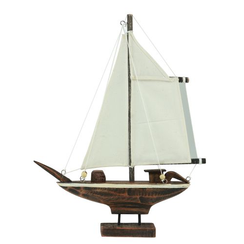 kohteita Purjevene koristelu laiva männyn ruskea 32×5×41cm