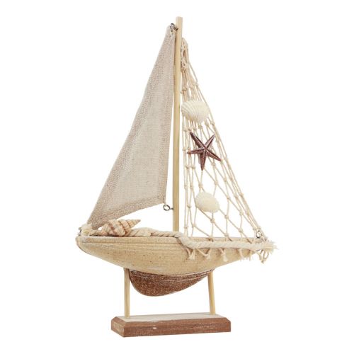 Floristik24 Purjevene koristelu purjelaiva puuruskea 17,5×4×27,5 cm