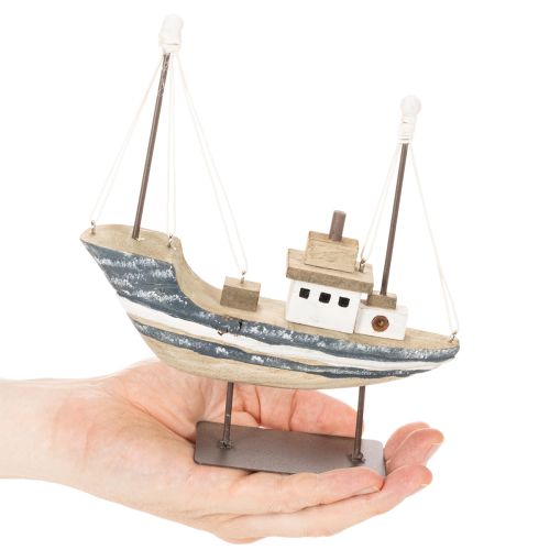 Laivakoriste, merihenkinen, puinen, jalustalla, 20 cm | Floristik24.fi