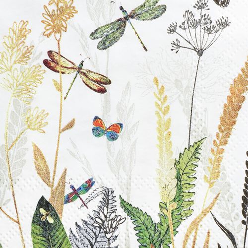 Floristik24 Lautasliinat Summer White Motif Meadow Värillinen 25x25cm 20 kpl