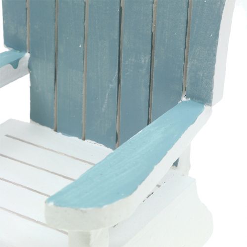 Floristik24 Koristeellinen tuoli puusta valkoinen-turkoosi-harmaa H16cm