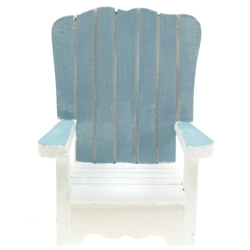 Floristik24 Koristeellinen tuoli puusta valkoinen-turkoosi-harmaa H16cm