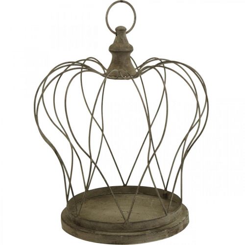 Floristik24 Shabby Chic Deco Crown Rustiikkinen metallikruunu ripustukseen H34cm