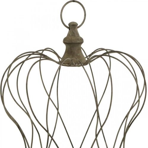 Floristik24 Shabby Chic Deco Crown Rustiikkinen metallikruunu ripustukseen H34cm