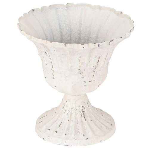 Floristik24 Shabby Chic Decoration Metal Cup Valkoinen Ø12cm K12cm