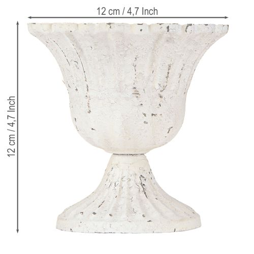 Floristik24 Shabby Chic Decoration Metal Cup Valkoinen Ø12cm K12cm
