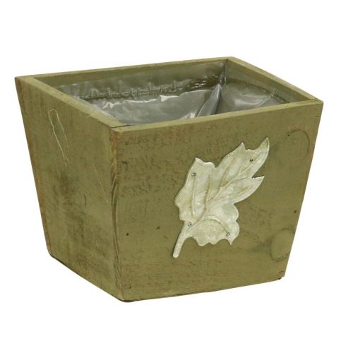 kohteita Kasvilaatikko puinen nuhjuinen tyylikäs puulaatikko vihreä 11×14,5×14cm