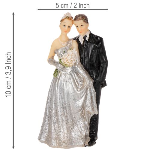 Hopeahääpäivä pariskunnalle 10cm | Floristik24.fi