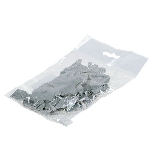 Floristik24 Uudenvuodenaaton koriste sekoitus hopeaa kiillellä 4cm - 5cm 24 kpl