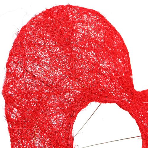 Sisal sydän ranneke 20cm punainen sydän sisal kukka koristelu 10kpl