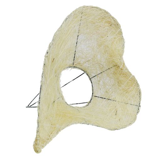 Floristik24 Sisal-mansetin sydän valkaistu 27cm 1kpl