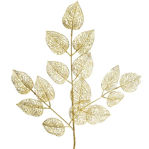 Floristik24 Skeleton Leaves Keinotekoiset Willow Leaves Gold Branch Deco 63cm