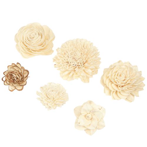 kohteita Sola Flowers Puu Puiset Kukat Koristesekoitus Kerma 6-11cm 12-15 kpl