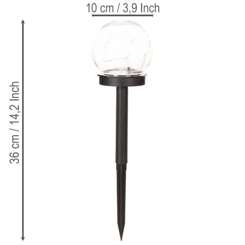 Puutarhavalaisin, pallomainen valo maahan kiinnitettävällä piikkillä ulkovalaistukseen, 36 cm, 4 kpl | Floristik24.fi