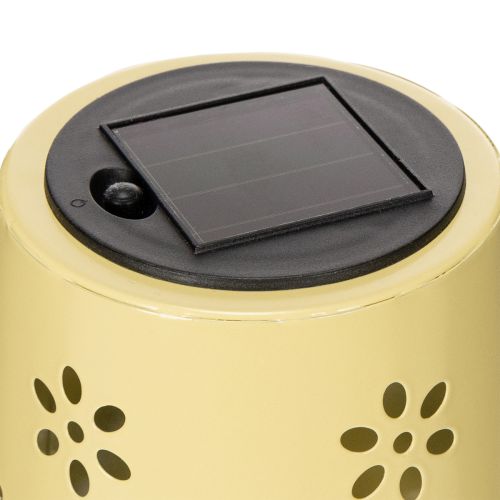 kohteita Aurinkokäyttöinen pöytävalaisin herkällä kukkakuviolla parvekkeelle tai terassille, 28 cm