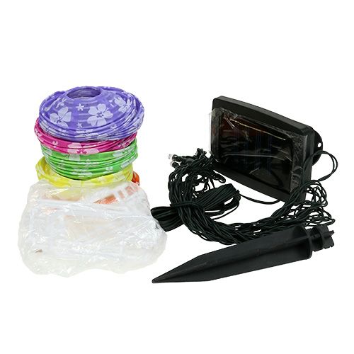 Floristik24 Aurinkol lyhty kukkakuvalla 4,5m 10 LEDiä