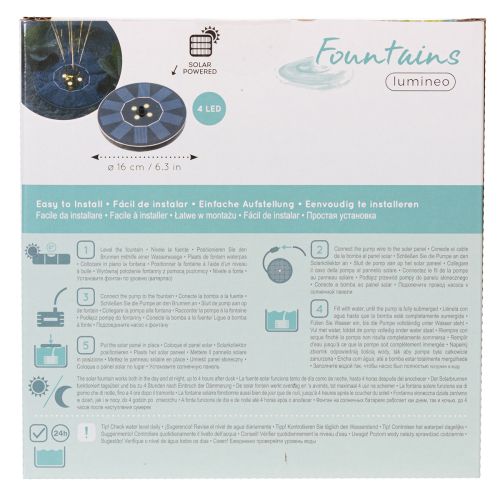 kohteita Aurinkopumppu puutarhalammikoille, kelluva koristeellinen vesiaihe LED-valolla, 16 cm