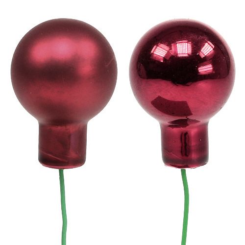 kohteita Mini joulupallo punainen, vaaleanpunainen lasi peilimarjat Ø20mm 140p
