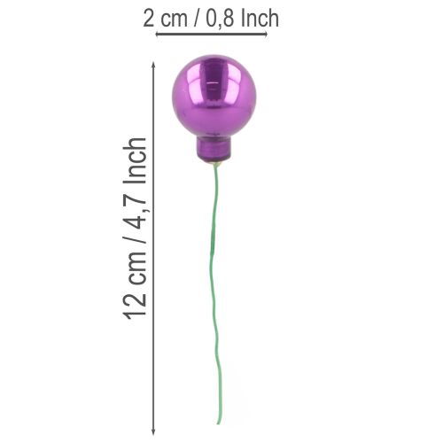 Miniatyyrijoulupalloja langasta, värikkäitä peilimarjoja, 25 mm, 140 palaa | Floristik24.fi