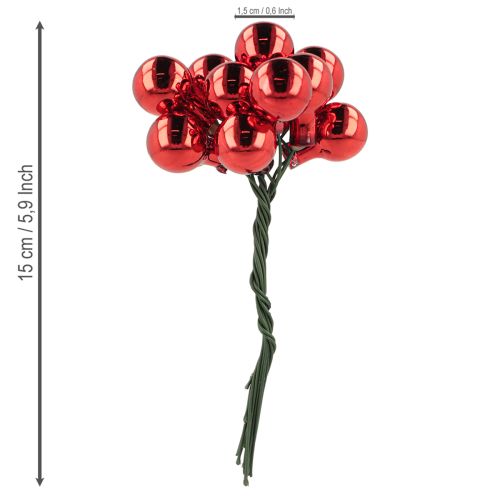 kohteita Peilimarjat Punainen Matta, Kiiltävä Ø1.5cm 140 kpl