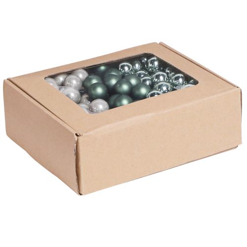 Floristik24 Peilimarjat jouluvihreä helmiäisenharmaa Ø20mm 140 kpl