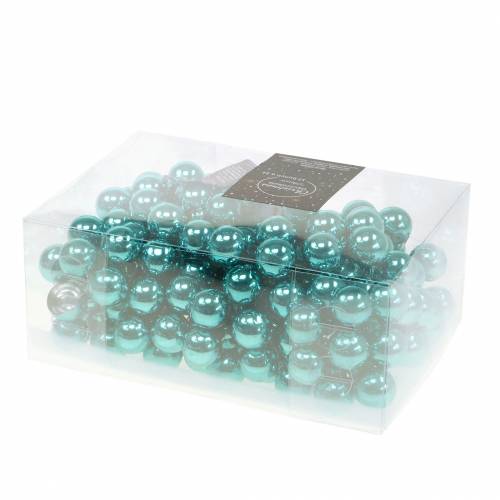 Floristik24 Joulukoriste peili marjat lasi turkoosi Ø2cm 144kpl