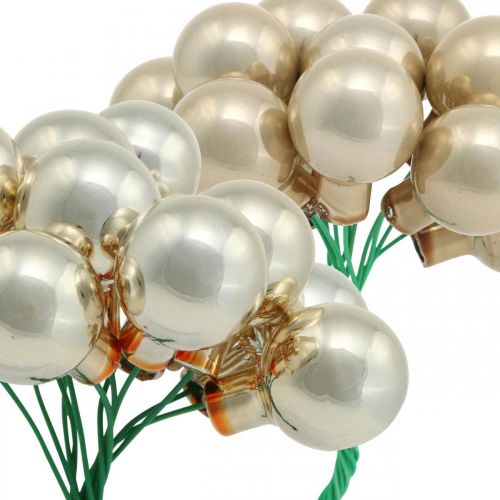 kohteita Mini joulupallokerma, beige peilimarjat Ø20mm 140 kpl