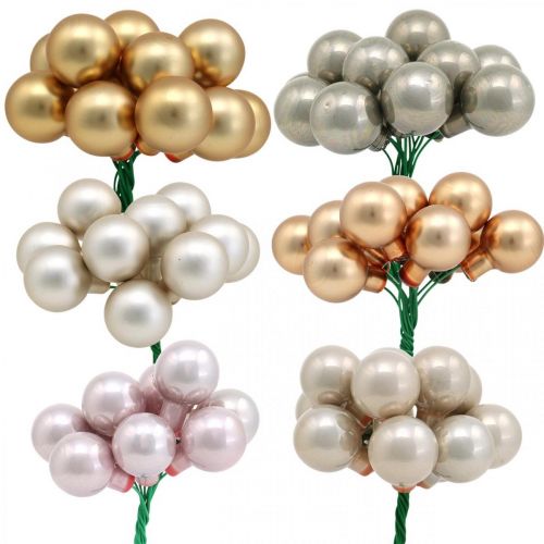 Floristik24 Mini joulupallo metallilasi peili marjat Ø20mm 140kpl