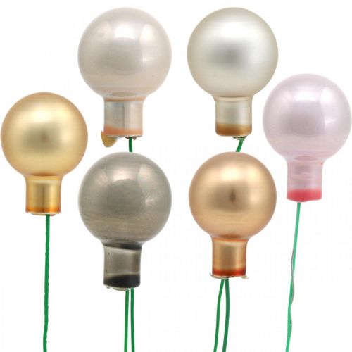 Floristik24 Mini joulupallo metallilasi peili marjat Ø20mm 140kpl