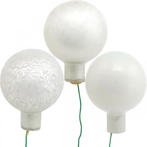 Floristik24 Mini joulupallo valkoinen peili marja lasi Ø40mm Mix 32kpl 32kpl