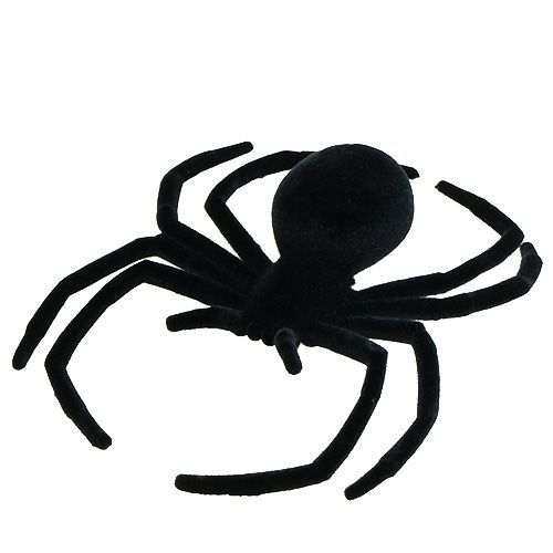 Floristik24 Hämähäkki musta 16cm flokkittu