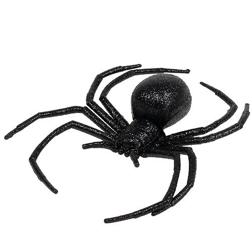 Floristik24 Hämähäkki musta 16cm kiillellä