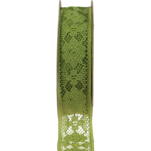 kohteita Pitsinauha vihreä 25mm kukkakuvioinen koristenauhanauha 15m