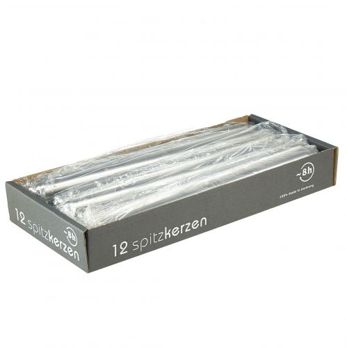 Floristik24 Kapenevat kynttilät hopea 250/23 12kpl