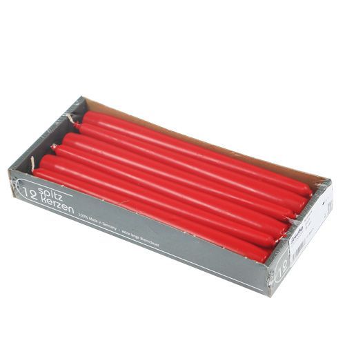 Suippenevat kynttilät 250/23 rubiinia (12 kpl)