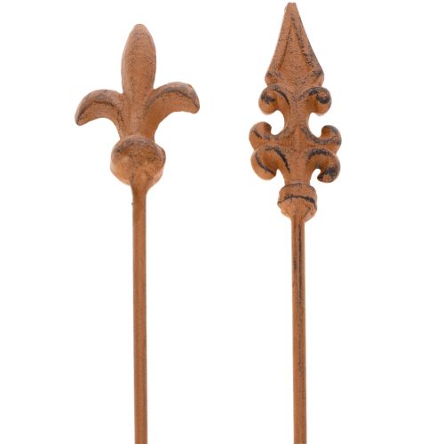 Floristik24 Puutarhakeppi, maalaismainen koriste, liljapeitsi, antiikkityylinen, ulkokäyttöön, 60 cm, 2 kpl