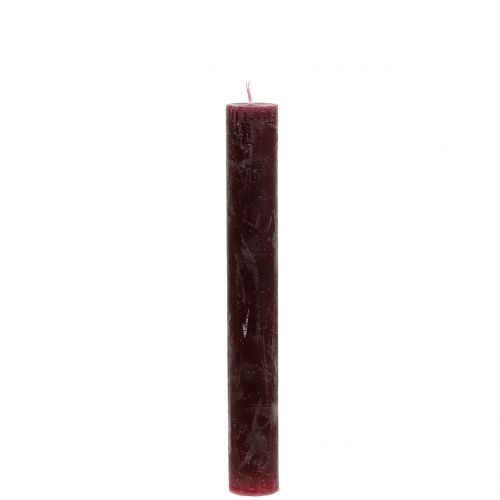 Kynttilät kiinteät viininpunaiset 34mm x 240mm 4kpl