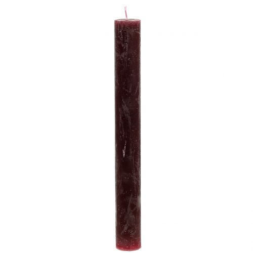 Floristik24 Kartiokynttilät yksivärinen viininpunainen 34mm x 300mm 4 kpl