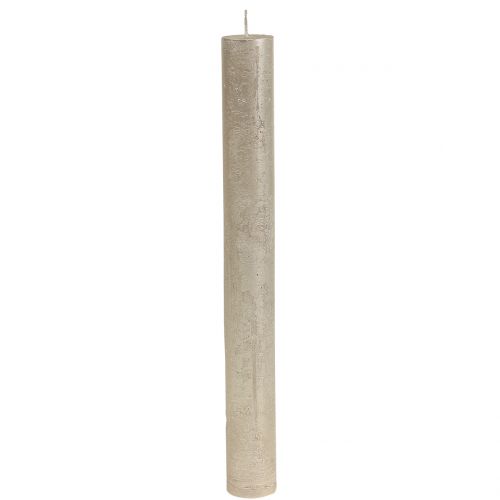 Floristik24 Kartiokynttilät yksivärinen samppanja 34mm x 300mm 4 kpl