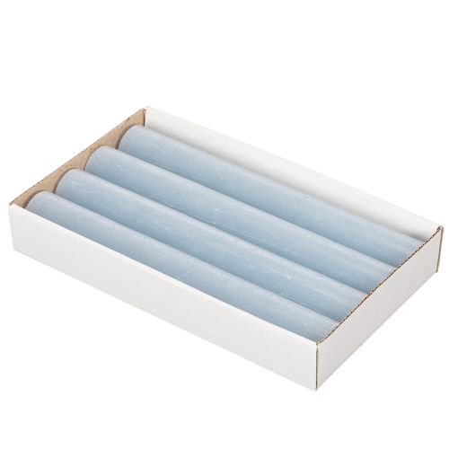 Sininen kartiokynttilä kynttilänjalkoihin ja pöytäkoristeeseen, 34x240mm, 4 kpl | Floristik24.fi