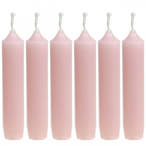 Floristik24 Vaaleanpunaiset kynttilät lyhyttikku kynttilät Ø22/110mm 6kpl