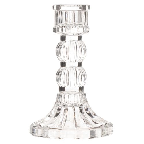 Läpinäkyvä kynttilänjalka, klassinen muotoilu, pöytäkoriste, 12 cm, 2 kpl | Floristik24.fi