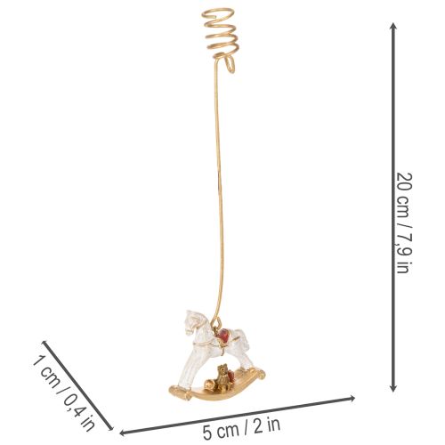 Joulukuusen kynttilänjalka keinuhevonen 20cm 3kpl | Floristik24.fi