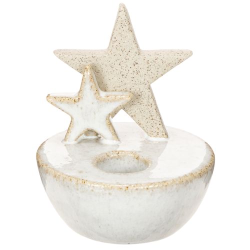 Keraamiset tähtikynttilänjalat, joulukoriste, 11 cm, 2 kpl | Floristik24.fi