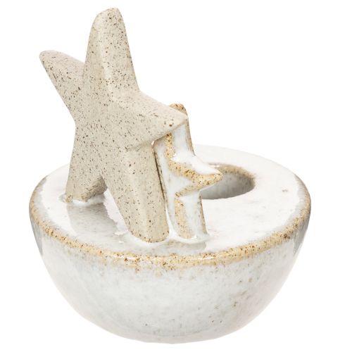 Keraamiset tähtikynttilänjalat, joulukoriste, 11 cm, 2 kpl | Floristik24.fi