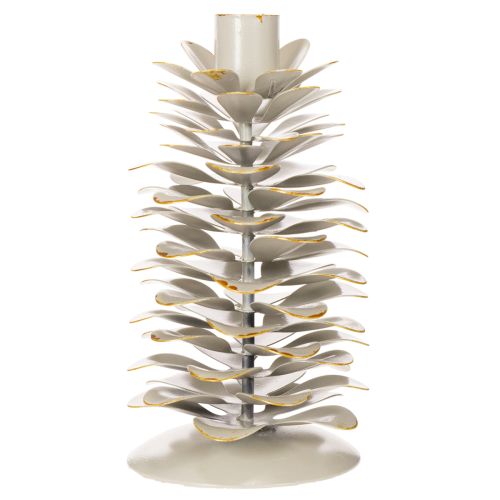 Männynkäpykuvioinen kynttilänjalka kartiokynttilöille, 17 cm | Floristik24.fi