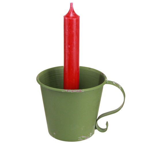 kohteita Tikku kynttilänjalka vintage kuppi metalli koriste vihreä Ø9,5cm K8cm 3kpl